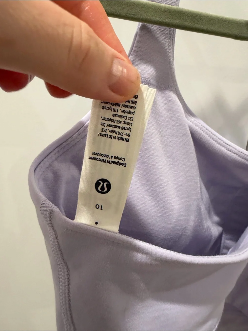 Lululemon Longline Energy Bra Faint Lavender Size 10